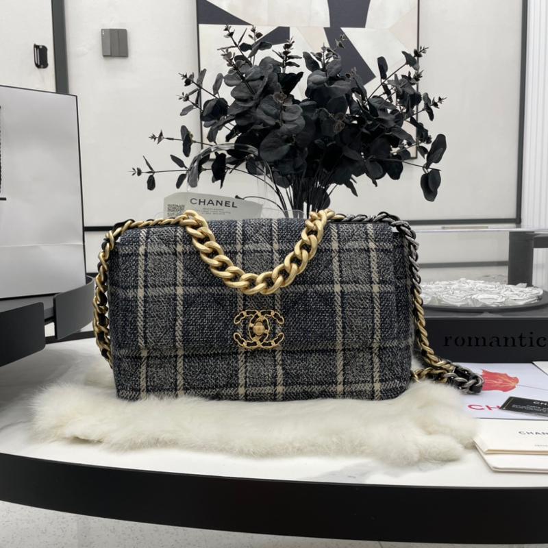 Chanel Handbags AS1161 woven woolen grey